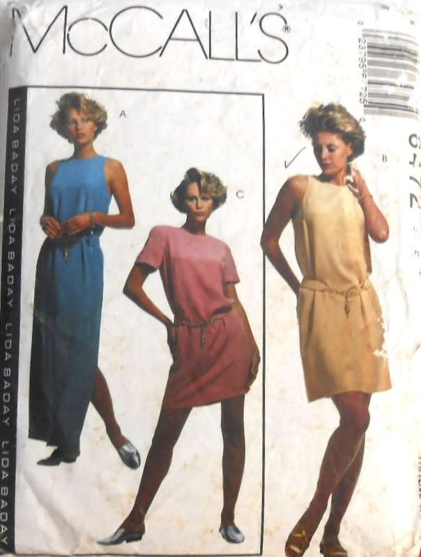 McCALLS 6472 STRAIGHT FITTING DRESS+BELT SIZE 12-14-16 COMPLETE-CUT TO SIZE 16