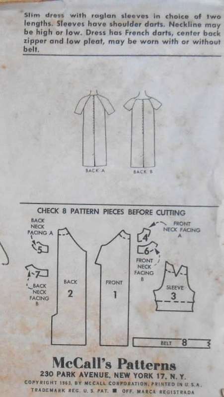VINTAGE McCALLS 6805 DRESS SIZE 12 BUST 32 COMPLETE-ZIPLOC