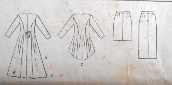 McCALLS 7296 DRESS-TOP-SKIRT SIZE 10-12-14 COMPLETE-UNCUT-F/FOLDED