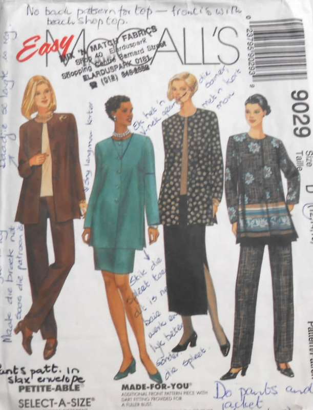McCALLS 9029 JACKET ONLY SIZE 12-14-16 COMPLETE - JACKET ONLY CUT TO 12