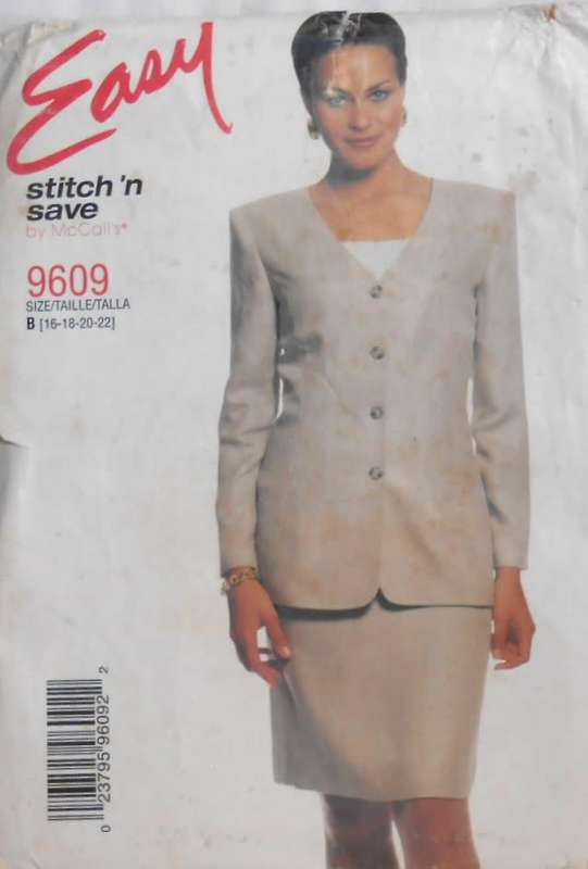McCALLS 9609 TWO PIECE DRESS SIZE 16-18-20-22 COMPLETE-UNCUT-F/FOLDED