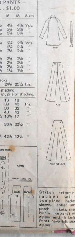 McCALLS 3345 UNLINED JACKET-PANTS SIZE 12 BUST 34 COMPLETE-ZIPLOC