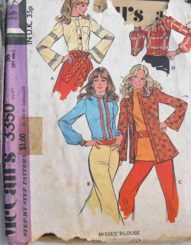 McCALLS 3350 BLOUSE SIZE 14 BUST 36 COMPLETE-ZIPLOC