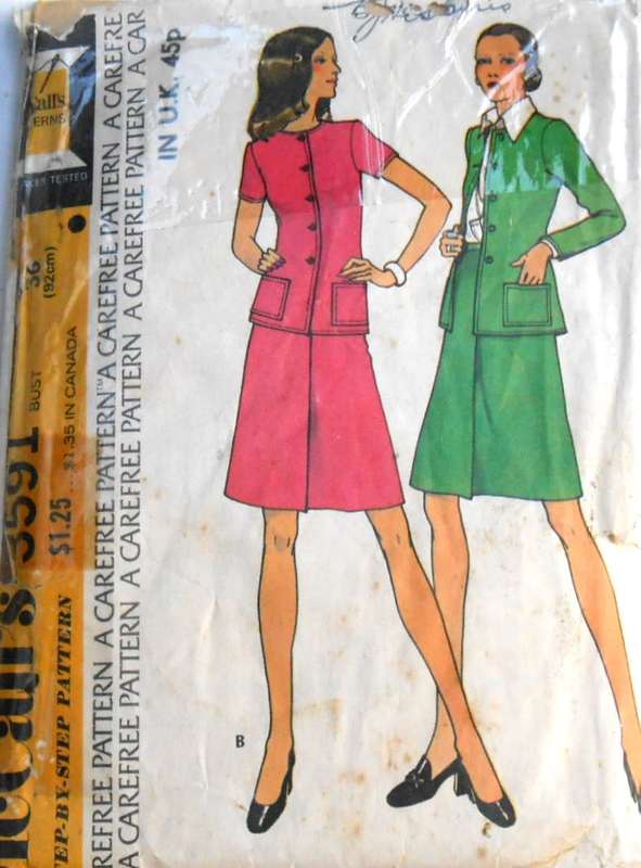 McCALLS 3591 SUIT SIZE 14 BUST 36 COMPLETE-ZIPLOC