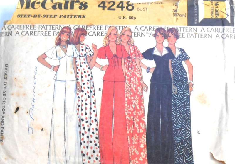 McCALLS 4248 DRESS-TOP-PANTS SIZE 12 BUST 34 SEE LISTING-ZIPLOC