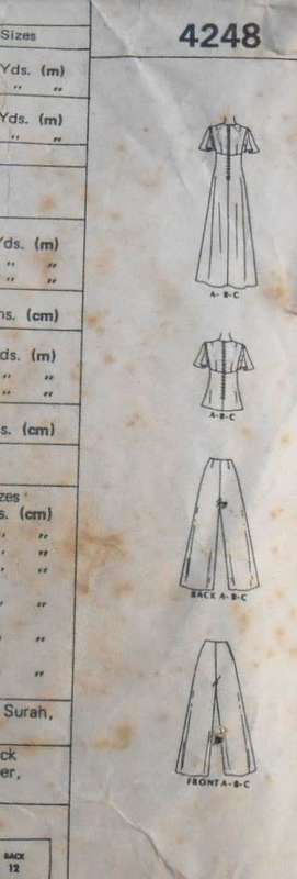 McCALLS 4248 DRESS-TOP-PANTS SIZE 12 BUST 34 SEE LISTING-ZIPLOC
