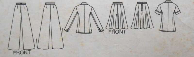 BUTTERICK 3499 JACKET & PANTS SIZE-12 BUST 87 CM - NO SKIRT PATTERN SUPPLIED