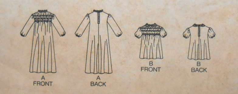 BUTTERICK 3594 TODDLERS DRESS SIZE 2 YEARS COMPLETE-NO SMOKING TRANSFER