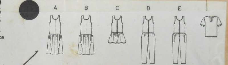 BUTTERICK 3929 PINAFORE-JUMPSUIT-TOP SIZE XS-S-M (4-14) COMPLETE-CUT TO MEDIUM 12-14-ZIPLOC