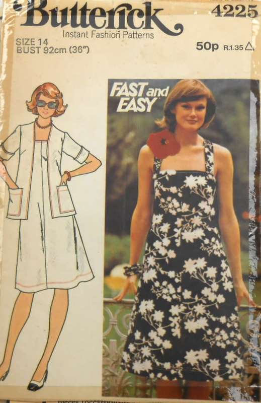 BUTTERICK 4225 JACKET & DRESS SIZE 14 BUST 92 CM COMPLETE-ZIPLOC