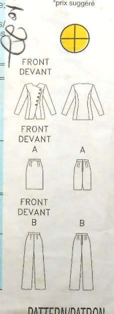 BUTTERICK 4262 JACKET-SKIRT-PANTS SIZE 18-20-22 COMPLETE-CUT TO 22