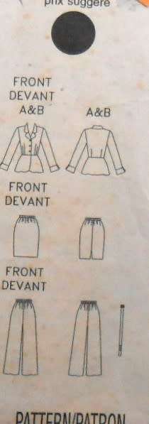 BUTTERICK 4426 TOP-BELT-SKIRT-PANTS SIZE 18-20-22 COMPLETE-UNCUT-F/FOLDED-ZIPLOC