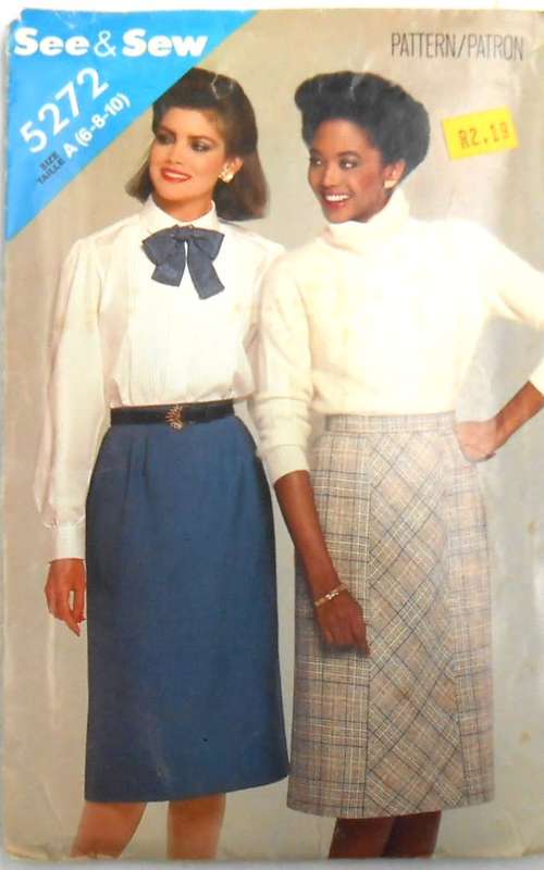 BUTTERICK 5272 STRAIGHT SKIRT SIZE 6-8-10 COMPLETE