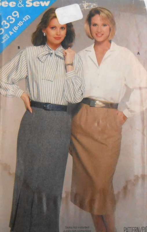 BUTTERICK 5339 LOOSE FITTING BLOUSE SIZE 8-10-12 COMPLETE-UNCUT-F/FOLDED-ZIPLOC