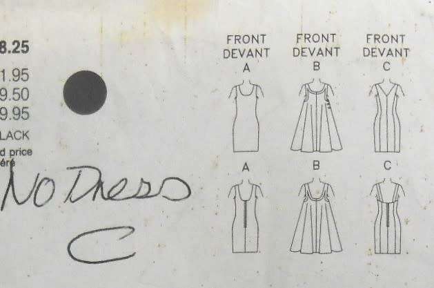 BUTTERICK 5488 SLIGHTLY TAPERED DRESS SIZE 12-14-16 DRESS C IS NOT SUPPLIED-ZIPLOC
