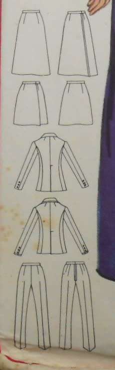 BUTTERICK 5960 SKIRT-PANTS-JACKET SIZE 12 BUST 34 COMPLETE-UNCUT-F/FOLDED
