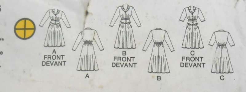 BUTTERICK 5997 LOOSE FRONT BUTTON DRESS SIZE 14-16-18 COMPLETE-CUT TO 18