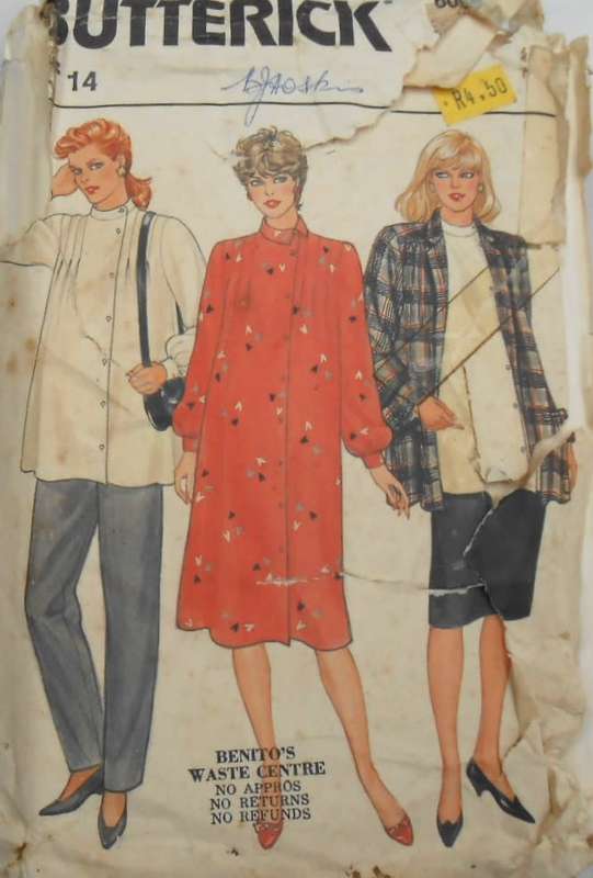 BUTTERICK 6096 JACKET-DRESS-TOP-PANTS SIZE 14 COMPLETE--ZIPLOC