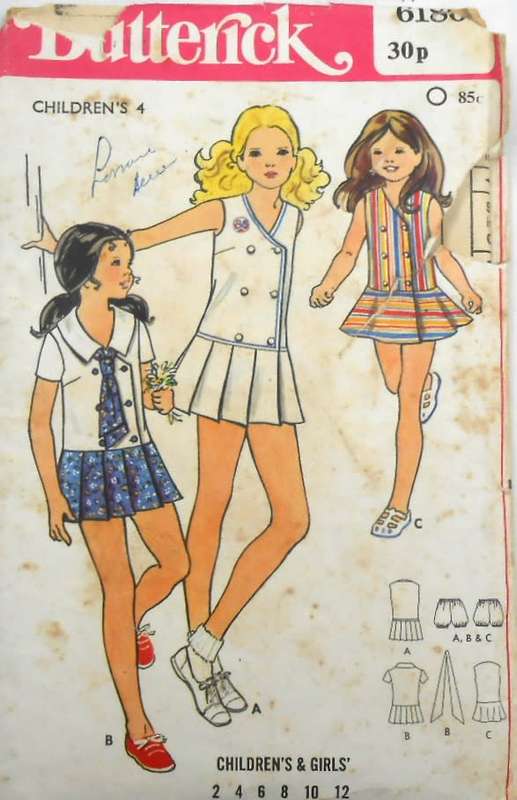 BUTTERICK 6185 GIRLS DRESS SIZE 4 YEARS  COMPLETE-ZIPLOC