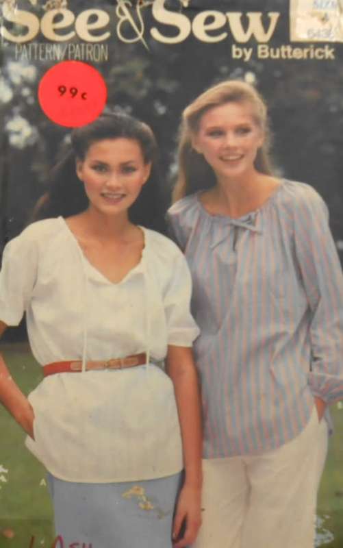 BUTTERICK 6436 TUNIC SIZE P-S-M (6-14)  COMPLETE-CUT TO SMALL 8-10