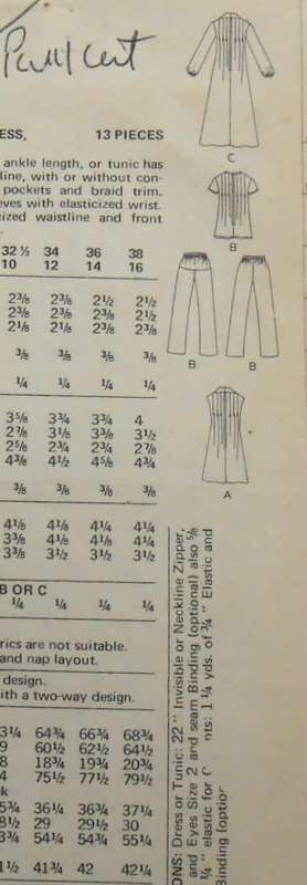 BUTTERICK 6697 MATERNITY DRESS-TUNIC-PANTS SIZE 12 BUST 34 COMPLETE-PART CUT