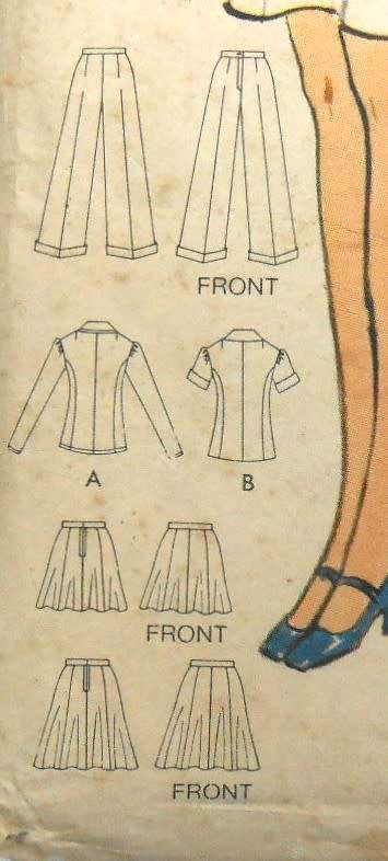 BUTTERICK 6993 TOP-SKIRT-PANTS SIZE 14 BUST 36 COMPLETE-ZIPLOC