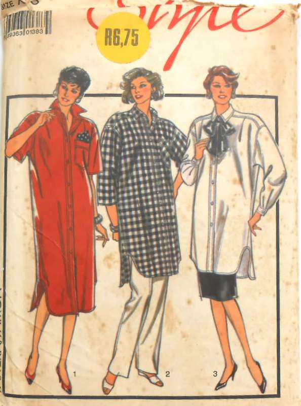 STYLE 1027 SHIRTDRESS-SHIRTS-SKIRT & PANTS SIZE XS  6 COMPLETE-UNCUT-F/FOLDED