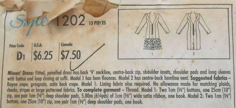 STYLE 1202 STUNNING FITTED DRESS WITH V NECK BACK SIZE 10 COMPLETE-ZIPLOC