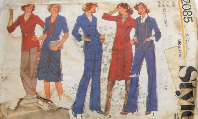 STYLE 2085 TOP-BIAS SKIRT-PANTS SIZE 14 BUST 92 CM-COMPLETE-WEAR ON COVER-ZIPLOC