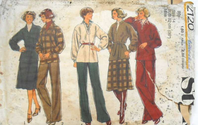 STYLE 2120 TOP-SKIRT-PANTS SIZE 14 BUST 92 CM-COMPLETE-PART CUT-WATER MARK ON COVER-ZIPLOC