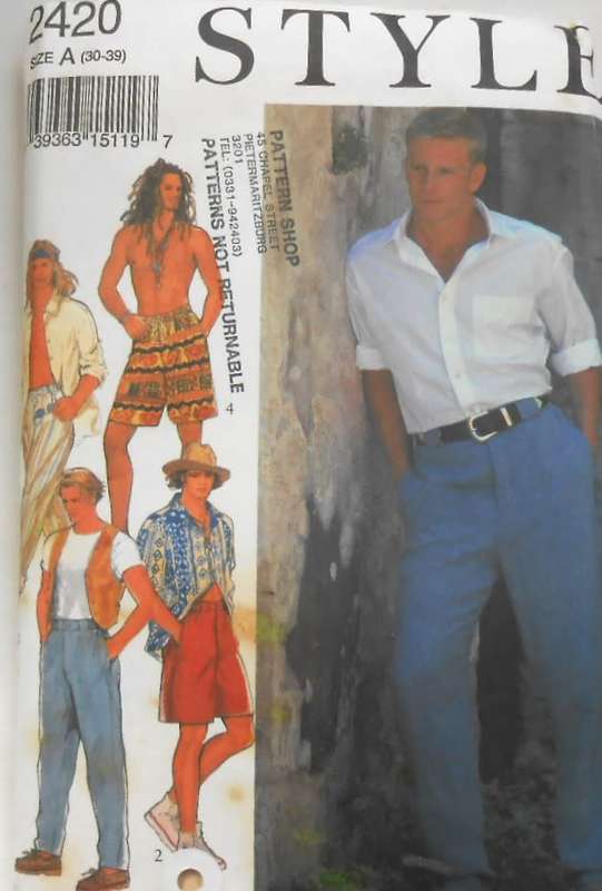 STYLE 2420 MENS CASUAL PANTS-SHORTS SIZE 30-39 COMPLETE-CUT TO 39-ZIPLOC
