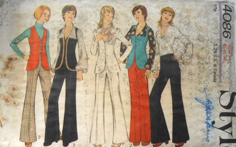 STYLE 4086 JACKET-PANTS-BLOUSE SIZE 14 BUST 36 COMPLETE-OLD WATERMARK ON COVER-ZIPLOC
