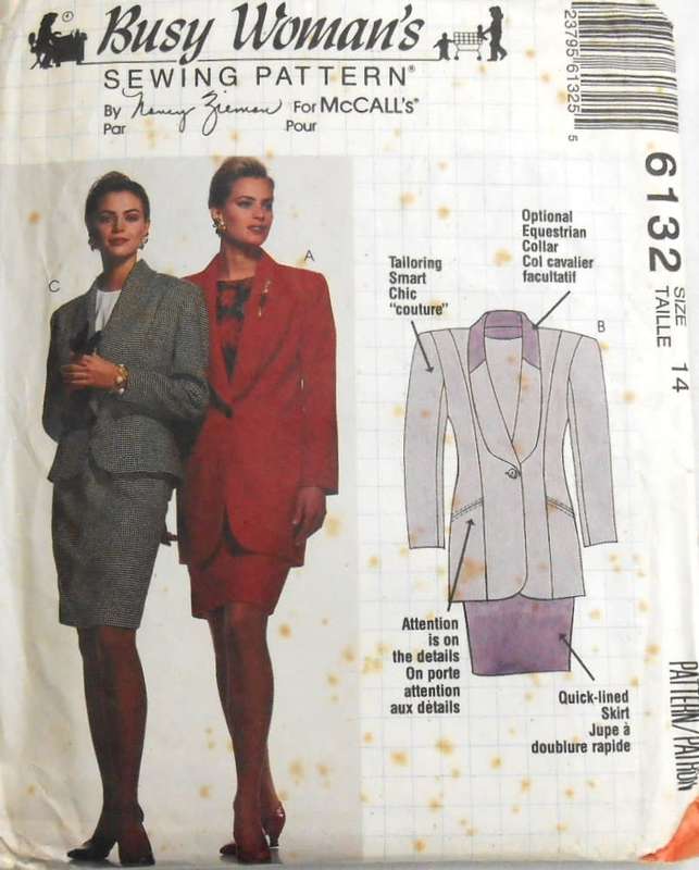 McCALLS 6132 LINED JACKET-SKIRT-TOP SIZE 14 COMPLETE-UNCUT-F/FOLDED