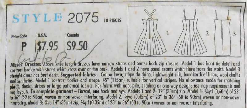 STYLE 2075 PANELED DRESSES WITH THIN SHOULDER STRAPS SIZE 6-16 COMPLETE-CUT TO 12