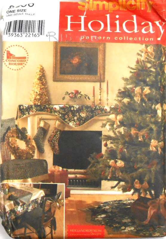 SIMPLICITY HOLIDAY  8396 CHRISTMAS ITEMS -ONE SIZE COMPLETE-UNCUT-F/FOLDED-ZIPLOC