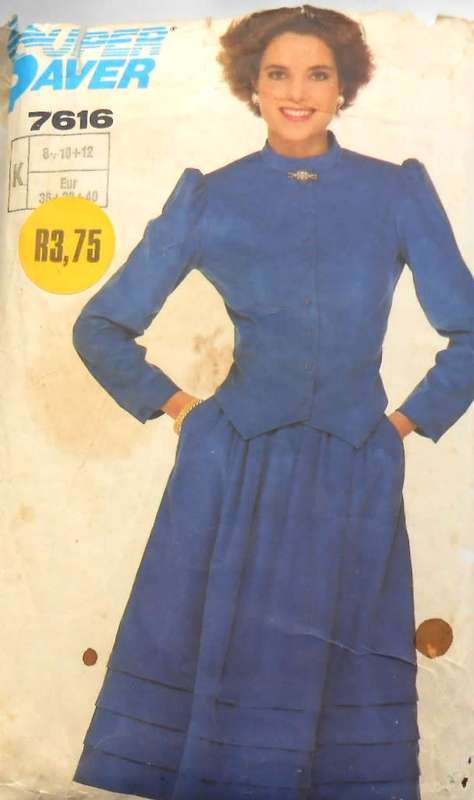 SIMPLICITY 7616 FITTED TWO PIECE DRESS-SIZE 8-10-12 COMPLETE-PART CUT TO 12