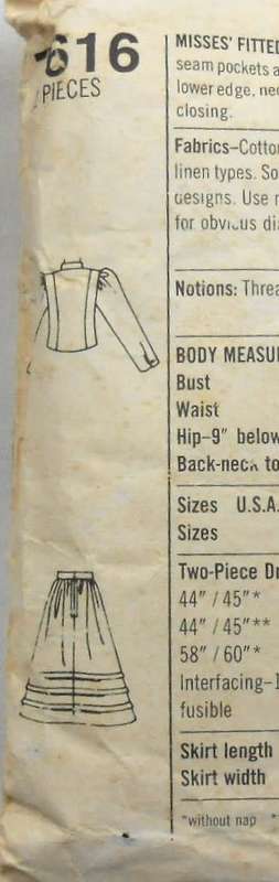 SIMPLICITY 7616 FITTED TWO PIECE DRESS-SIZE 8-10-12 COMPLETE-PART CUT TO 12