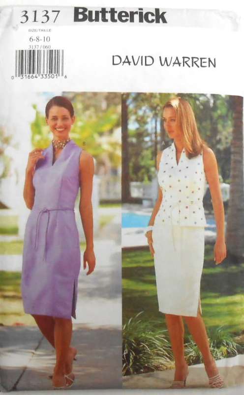 BUTTERICK 3137 DRESS-TOP-BELT-SKIRT SIZE  6-8-10 COMPLETE-UNCUT-F/FOLDED