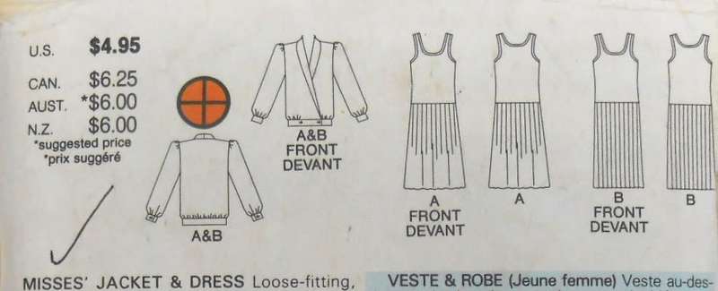 BUTTERICK 3681 JACKET & DRESS SIZE 12 COMPLETE