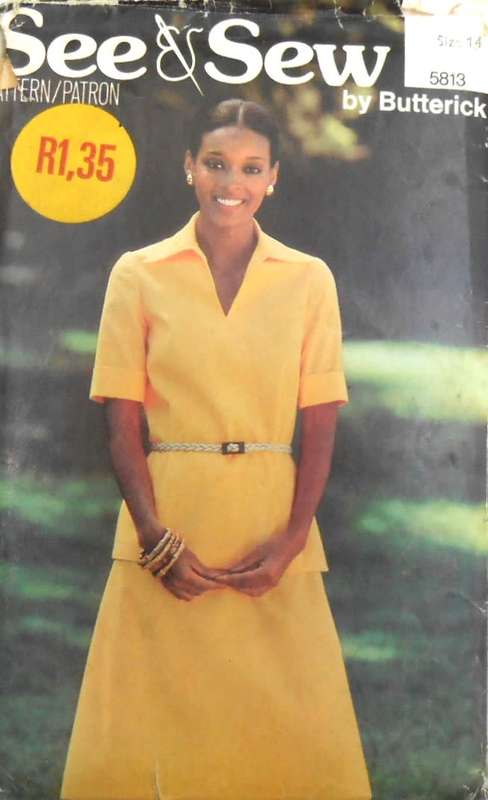 BUTTERICK 5813 TOP & SKIRT SIZE 14 -COMPLETE