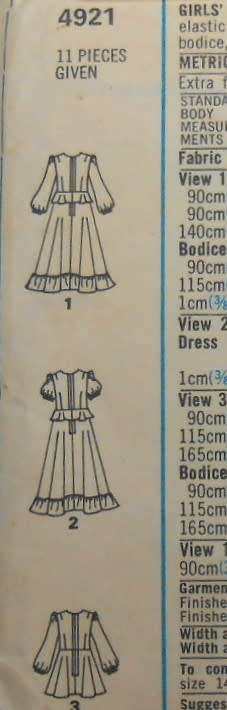 STYLE 4921 GIRLS DRESS SIZE 10 YEARS BREAST 73 CM COMPLETE