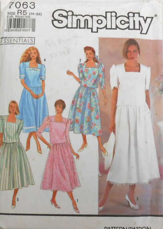 SIMPLICITY 7063 TWO PIECE DRESS WITH TRIM VARIATIONS SIZE 14-22 COMPLETE-CUT TO 22-SEE LISTING