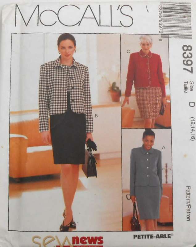 McCALLS 8397 DRESS WITH LINED/UNLINED JACKET SIZE 12-14-16 COMPLETE-UNCUT-F/FOLDED