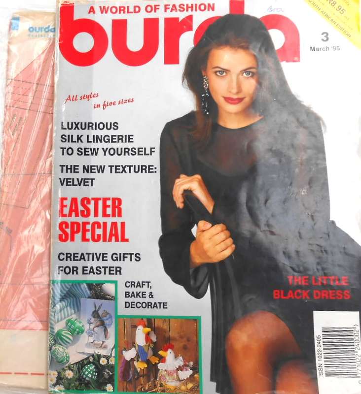 BURDA MAGAZINE-A WORLD OF FASHION-MARCH 1995-116 PAGES WITH PATTERN PULLOUT