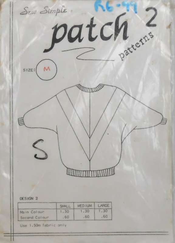 SEW SIMPLE PATCH DESIGN 2 -  CONTRAST SWEATSHIRT  SIZE M 36/38 OR 92/97 CM- COMPLETE F/F