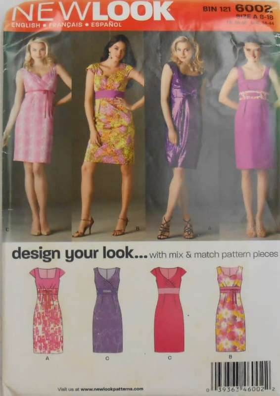 NEW LOOK PATTERNS 6002 STUNNING HIGH WAIST DRESSES SIZE-8-18-COMPLETE-CUT TO 18