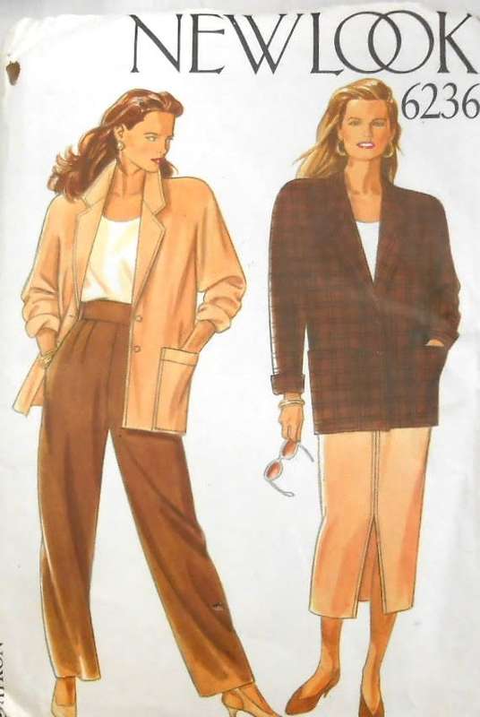 NEW LOOK PATTERNS 6236 JACKET-SKIRT-PANTS SIZES 8-18 COMPLETE-CUT TO 18