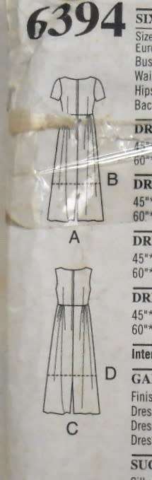NEW LOOK PATTERNS 6394 HIGH BODICE V NECK DRESS SIZE 8-18 COMPLETE CUT TO 8/10/12