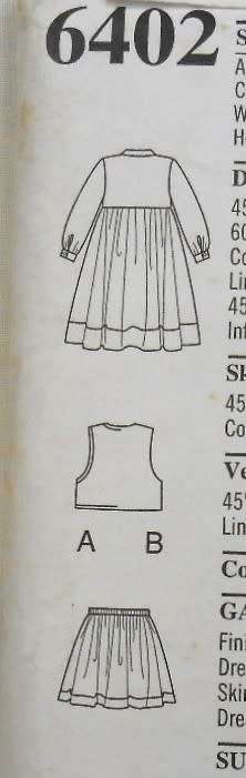 NEW LOOK PATTERNS 6402 GIRLS DRESS-SKIRT-WAISTCOAT SIZE 4-9 YEARS COMPLETE-UNCUT-F/FOLDED
