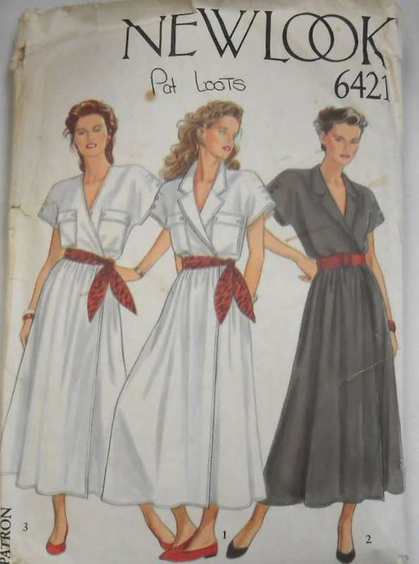 NEW LOOK PATTERNS 6421 COLLARED DRESS+ELASTIC WAIST SIZE 8-18 COMPLETE-CUT TO 18